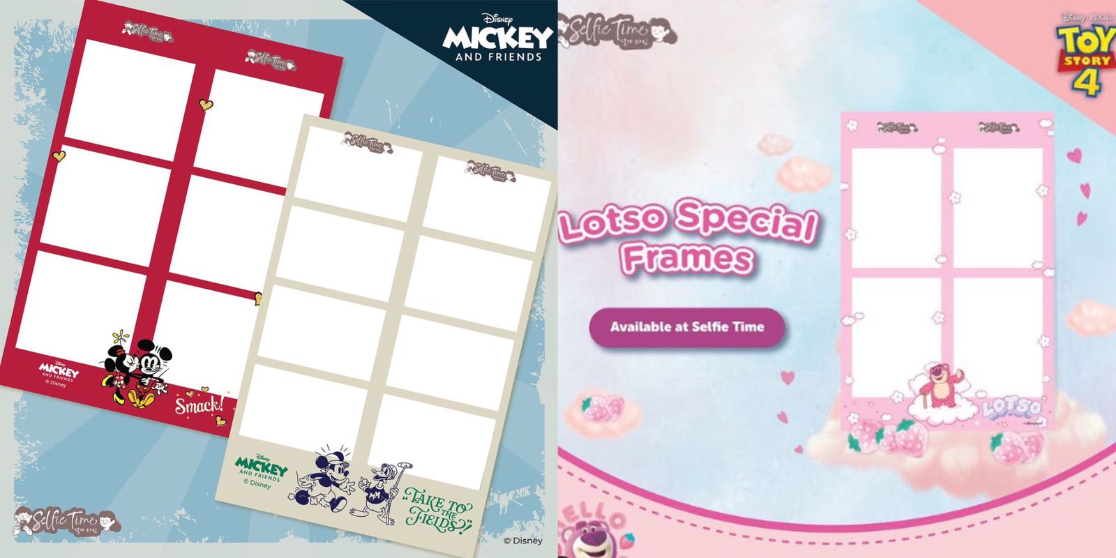 Gemes! Frame Mickey Mouse dan Lotso Ada di Selfie Time